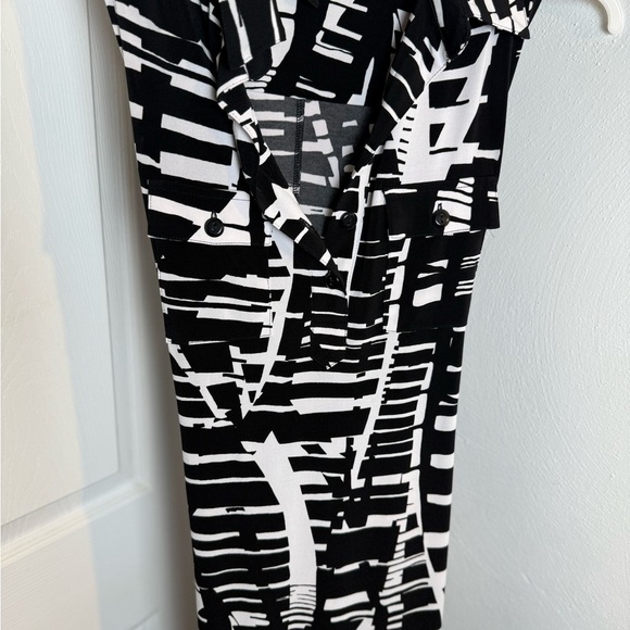 Enfocus Studio Black and White Ruched Sheath Dress - Picture 4 of 10